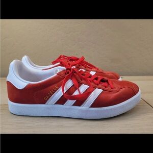 Adidas Gazelle Red with White Stripes